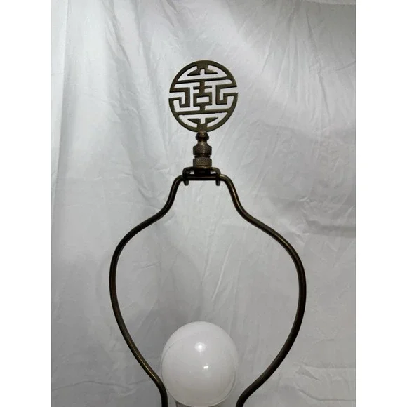 Vintage Mid Century Modern Brass Table Lamp Works 32 Tall No Shade Included